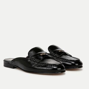 Veronica Beard Black Patent Leather Penny Mules | Size 6 | NWOB